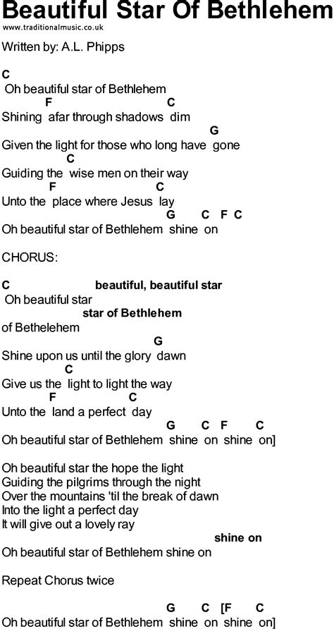 Bluegrass songs with chords - Beautiful Star Of Bethlehem