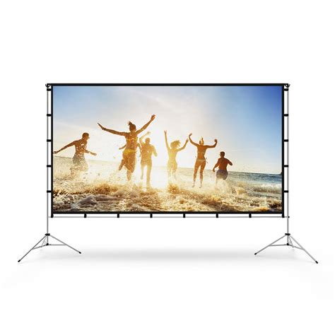 Projector Screen with Stand, Vamvo 80 inch Portable Foldable Projection ...