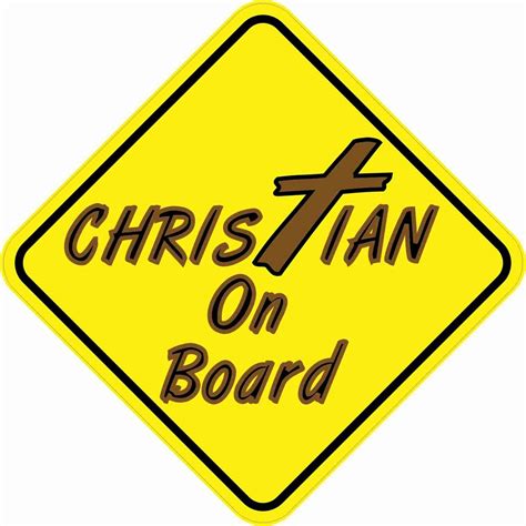 4.5x4.5 Christian On Board Vinyl Bumper Sticker Decal Car Window ...