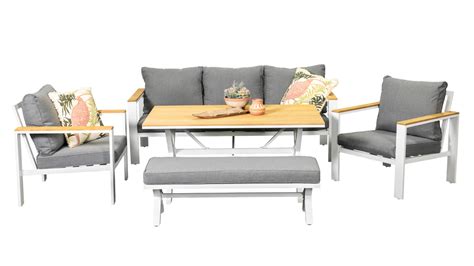 Riviera Sofa Set 3 Dining White | Segals Outdoor Furniture