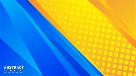 Blue and yellow geometric gradient background with abstract elements ...