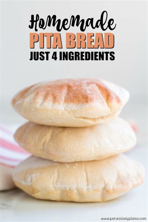 Homemade Pita Bread (only 4 ingredients!)