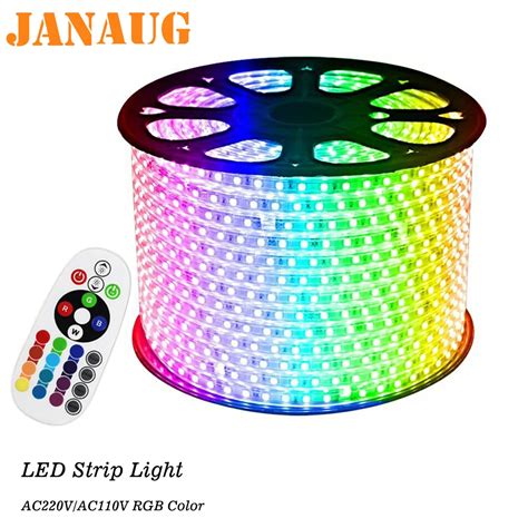 RGB LED Strip AC110V~230V Dimmable Under Cabinet Led tape Lights 1M 5M ...