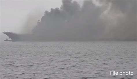 Fire Breaks Out On Russian "Admiral Kuznetsov" Aircraft Carrier at the ...