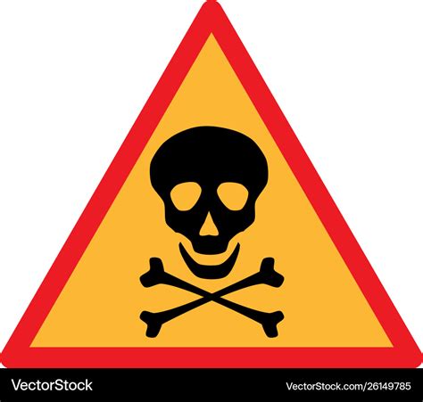 Skull and crossbones symbol on triangle sign Vector Image