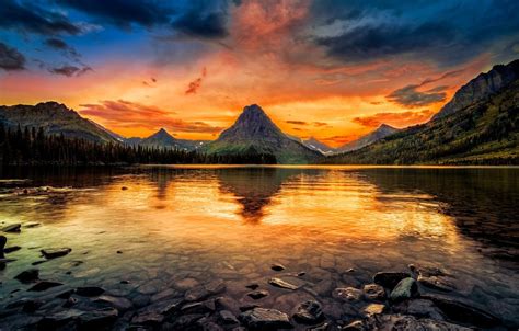 Mountain And Lake At Sunset Wallpapers - Wallpaper Cave