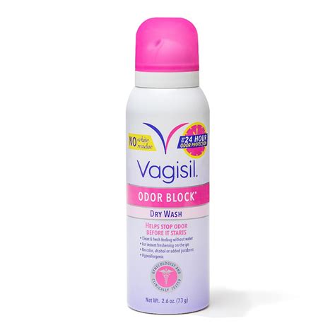 Vagisil Odor Block Feminine Dry Wash Deodorant Spray for Women, 2.6 Oz