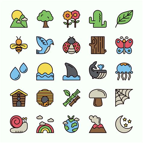 25 Free Vector Nature Icons