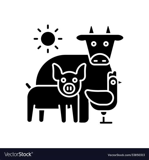 Animal husbandry black glyph icon Royalty Free Vector Image