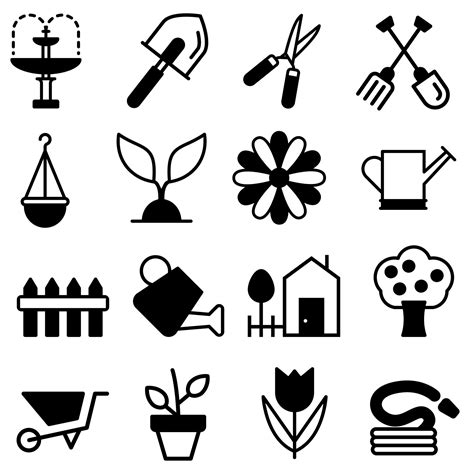 Garden icon vector set. farm illustration sign collection. vegetable ...