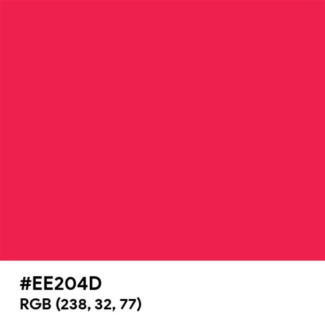 Red (Crayola) color hex code is #EE204D