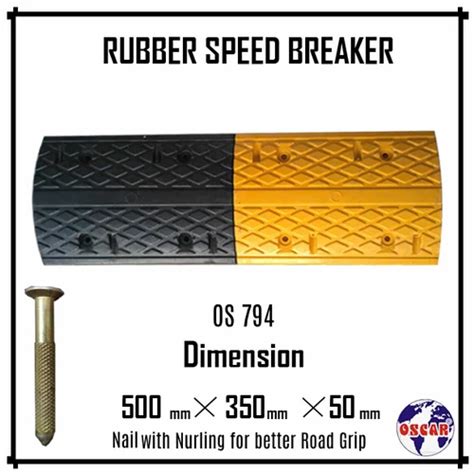 Oscar Yellow & Black Rubber Speed Breaker, For Road, 500x350x50mm at Rs ...