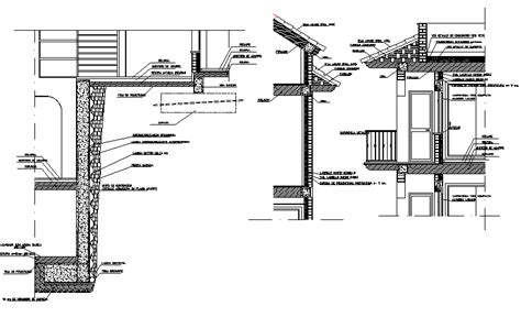 Architectural section abutment wall detail dwg file - Cadbull