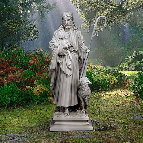 Jesus Statue, The Good Shepherd Garden Statue 28" High