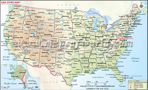 USA Cities Map, Cities Map of USA, List of US Cities