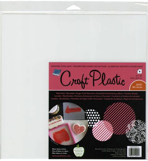 Grafix Foodsafe Craft Plastic Sheets 12"X12" 4/Pkg-Frosted .0075 ...