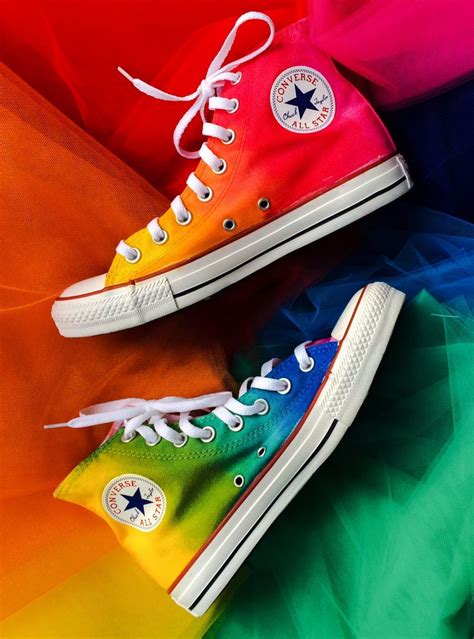 Rainbow High Top Converse | Converse shoes, Rainbow converse, Converse