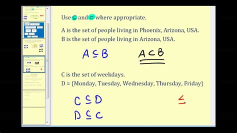 Steadily Napier aloud set and subset symbols Norm crack Distant