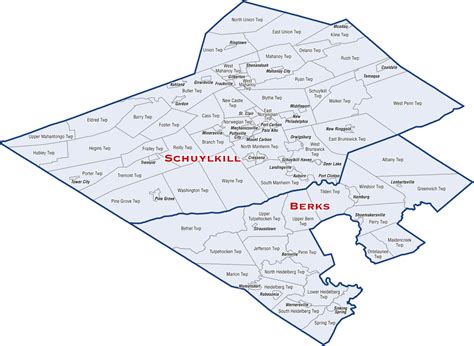 Schuylkill County Pa Map - World Map Wall Sticker