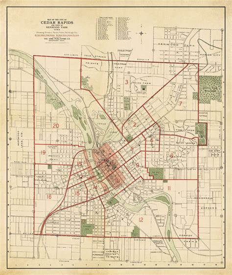 Old Map of Cedar Rapids Antique Map Vintage Map Antique - Etsy