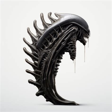 Premium AI Image | Xenomorph tail with white background high quality