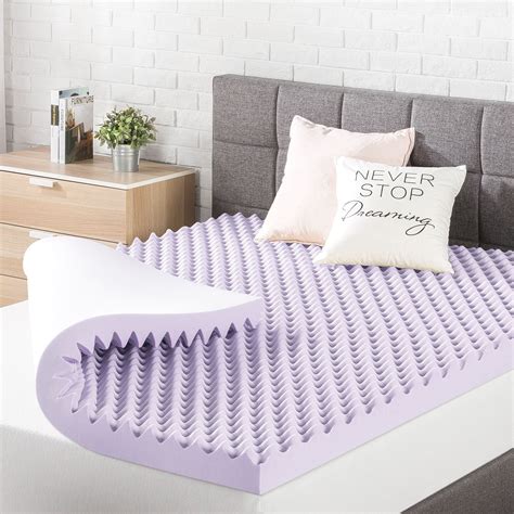 Mellow Memory Foam Mattress Topper Short Queen Egg Crate with Lavender ...