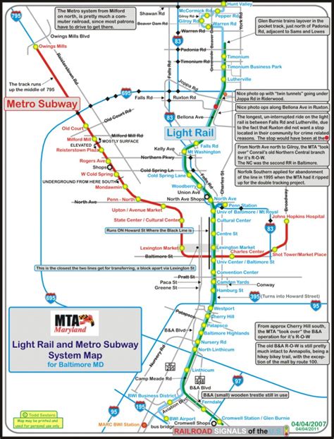 Baltimore Railfan Guide - Light Rail and Metro Map