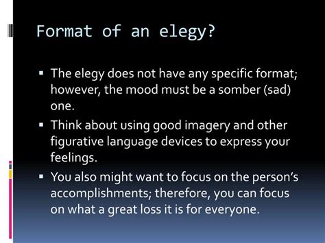 PPT - ELEGY POEM PowerPoint Presentation - ID:963334