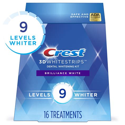 Crest 3D Whitestrips Brilliance White Teeth Whitening Kit, 32 Strips ...