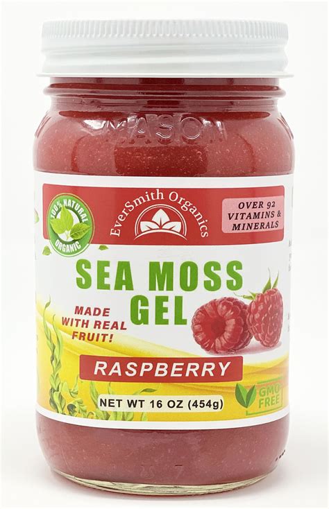 Organic Sea Moss Gel (16 OZ) Raspberry Sea Moss Gel - Wildcrafted Sea ...