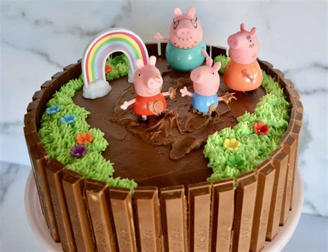 Peppa Pig Birthday Cake | Kit Kat Cake | Recipe | Peppa pig birthday ...