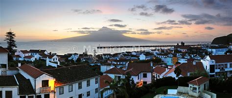 Images of Portugal | The city of Horta with the Pico volcano on the ...