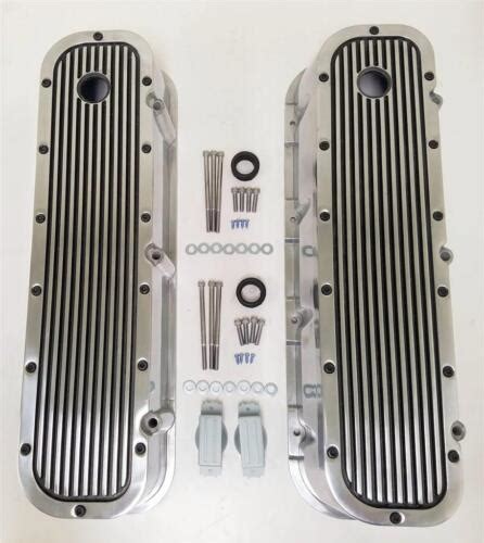 Big Block Chevy Black & Polished Aluminum Finned Retro Valve Covers ...