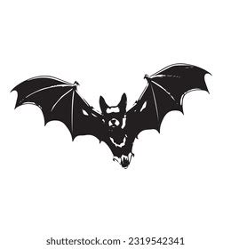 Bat Black White Silhouette Illustration Stock Vector (Royalty Free ...