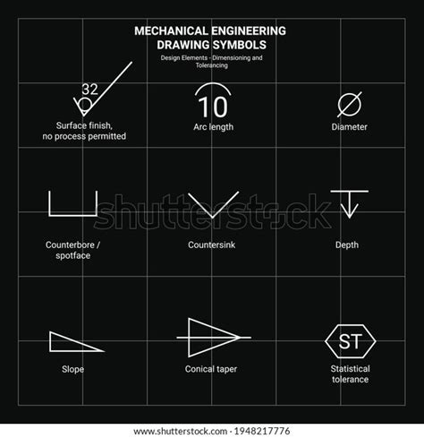 Mechanical Engineering Technical Drawing Symbols