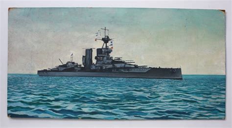 Original oil painting of battleship HMS Iron Duke: Art / Print / Poster ...