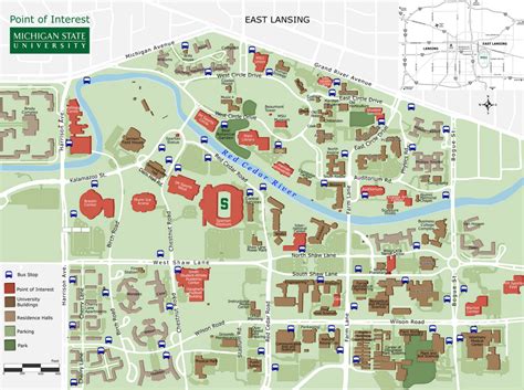 Michigan State University Campus Map Printable