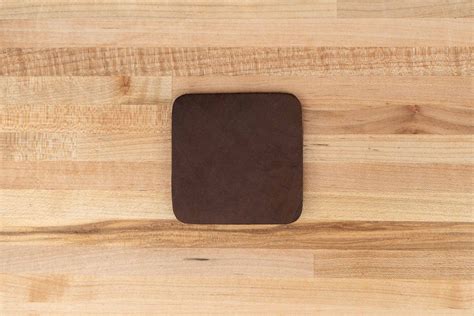 Square Leather Coasters - Made In USA - Buffalo Billfold Co