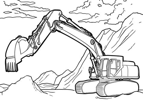 Amazing Excavator coloring page - Download, Print or Color Online for Free