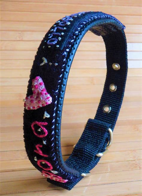 Dog Name Collar Dog Name Tag Collar Dog ID Collar - Etsy