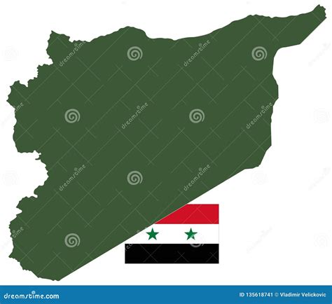 Syria Flag and Map - Syrian Arab Republic Stock Vector - Illustration ...