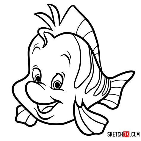 flounder coloring page the little mermaid ready for download