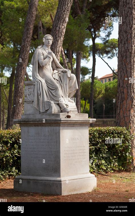 Statue of Lord Byron in the Villa Borghese Gardens, Rome, Lazio, Italy ...