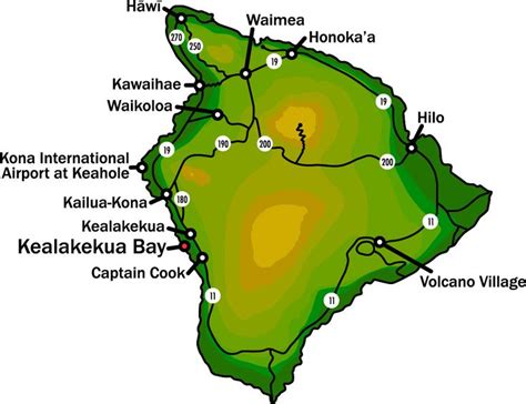 Map showing Kealakekua Bay