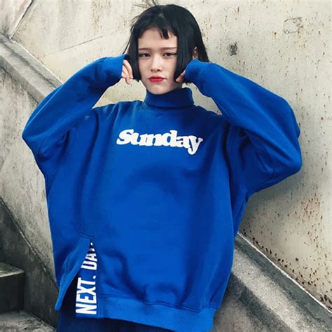 2017 Autumn Women Harajuku Hoodies Sweatshirts Blue Yellow Kawaii ...