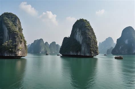 Premium Photo | Ha long bay unique limestone rock islands and karst ...