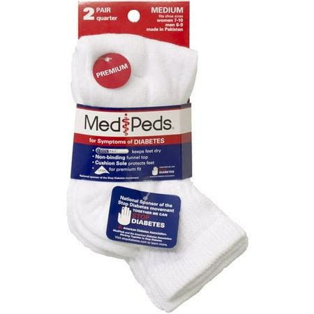 MediPeds Diabetic Crew Socks - Walmart.com