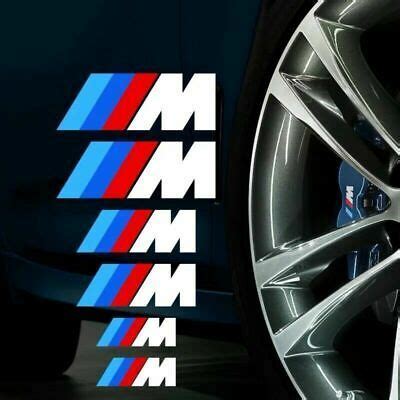 6 Pcs M Sport Logo Decal Sticker Vinyl for BMW Body or Brake Calipers ...