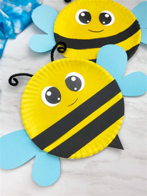 Paper Plate Bee Craft For Kids [Free Template]