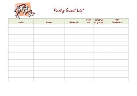 41 Free Guest List Templates - Word Excel PDF Formats